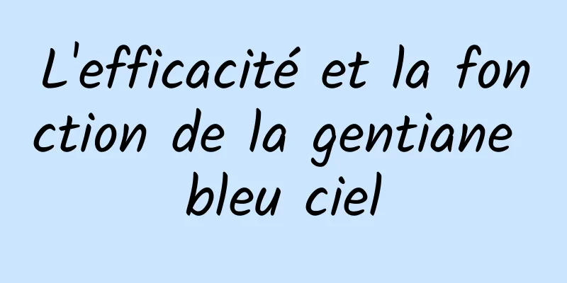 L'efficacité et la fonction de la gentiane bleu ciel