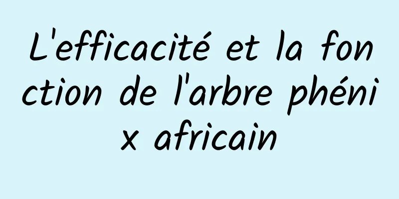 L'efficacité et la fonction de l'arbre phénix africain