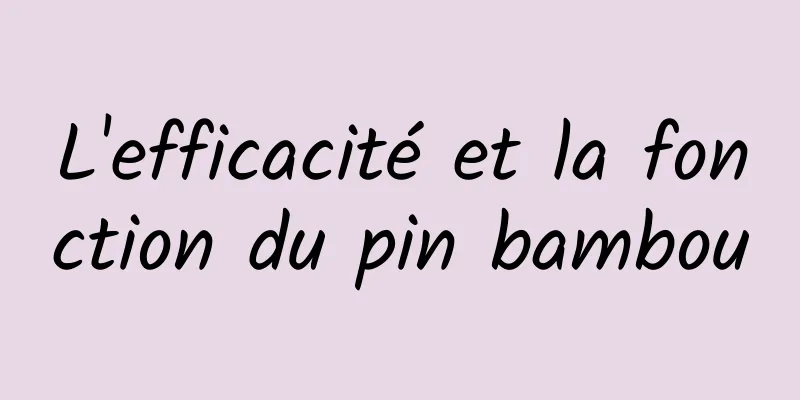 L'efficacité et la fonction du pin bambou