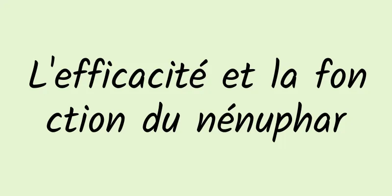 L'efficacité et la fonction du nénuphar