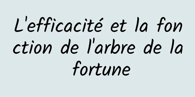 L'efficacité et la fonction de l'arbre de la fortune