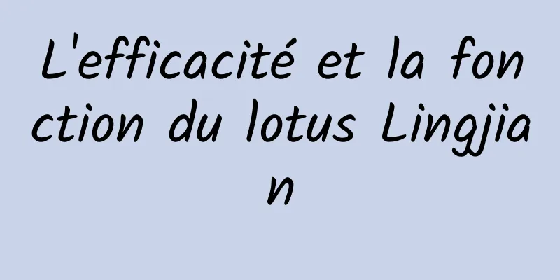 L'efficacité et la fonction du lotus Lingjian