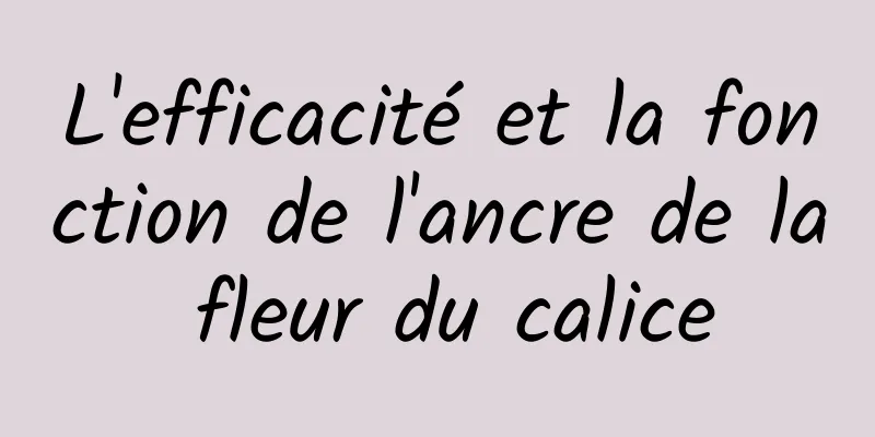 L'efficacité et la fonction de l'ancre de la fleur du calice