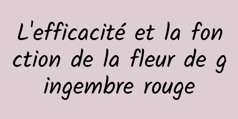 L'efficacité et la fonction de la fleur de gingembre rouge