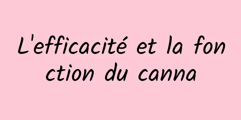 L'efficacité et la fonction du canna