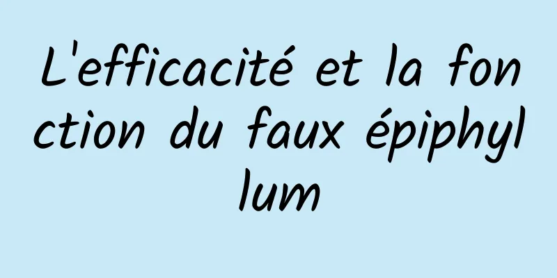 L'efficacité et la fonction du faux épiphyllum