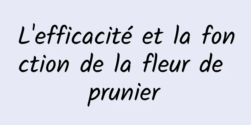 L'efficacité et la fonction de la fleur de prunier