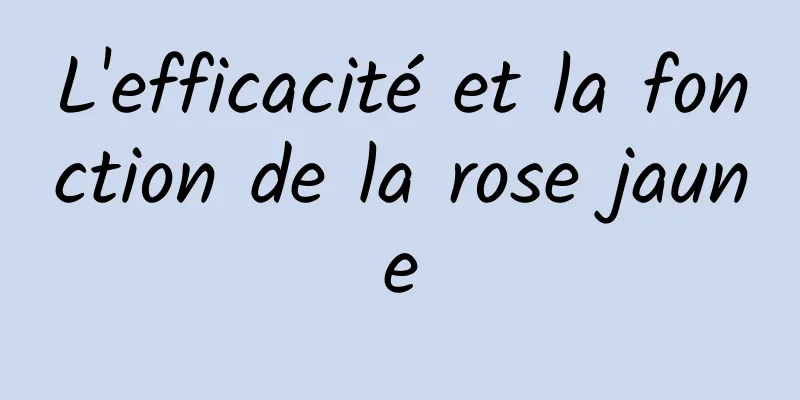 L'efficacité et la fonction de la rose jaune