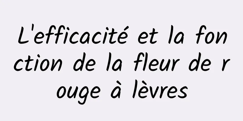 L'efficacité et la fonction de la fleur de rouge à lèvres