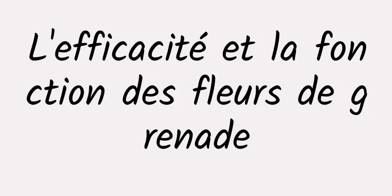 L'efficacité et la fonction des fleurs de grenade