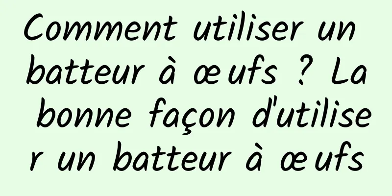 Comment utiliser un batteur à œufs ? La bonne façon d'utiliser un batteur à œufs