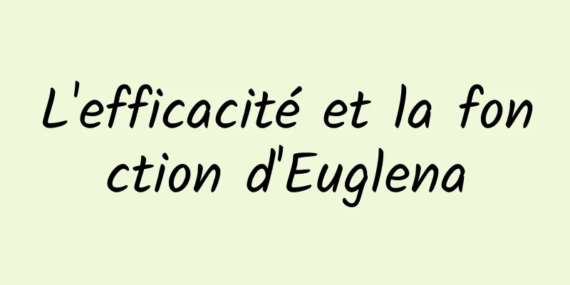 L'efficacité et la fonction d'Euglena