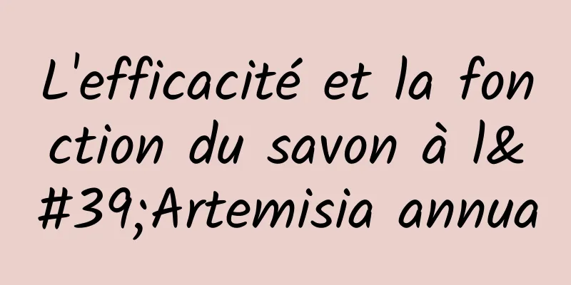 L'efficacité et la fonction du savon à l'Artemisia annua