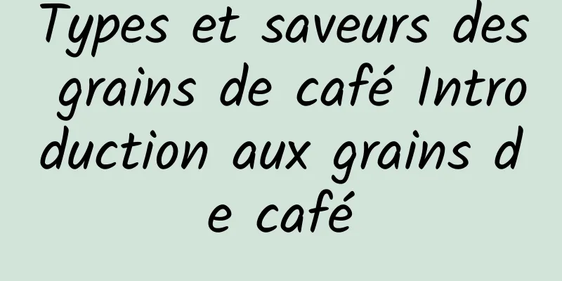 Types et saveurs des grains de café Introduction aux grains de café