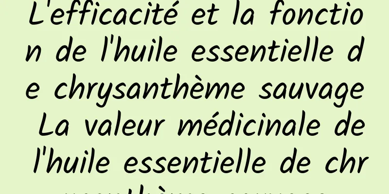 L'efficacité et la fonction de l'huile essentielle de chrysanthème sauvage La valeur médicinale de l'huile essentielle de chrysanthème sauvage