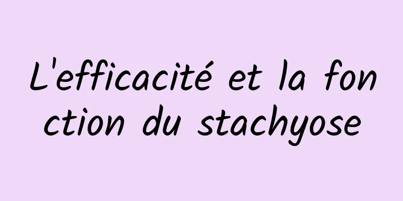 L'efficacité et la fonction du stachyose