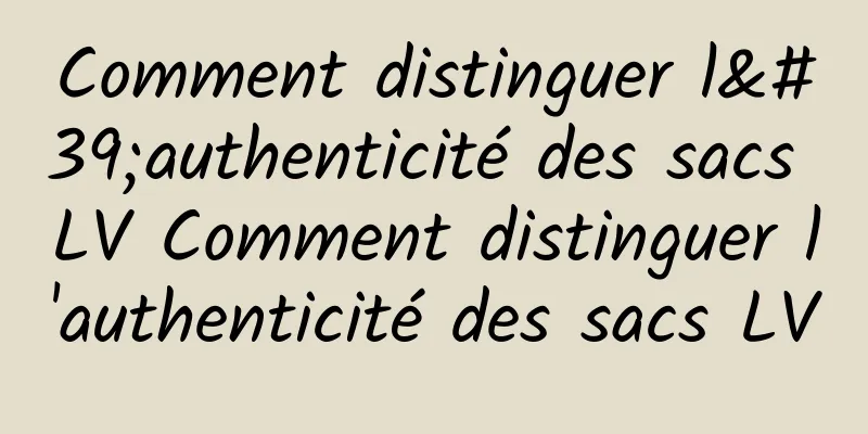 Comment distinguer l'authenticité des sacs LV Comment distinguer l'authenticité des sacs LV