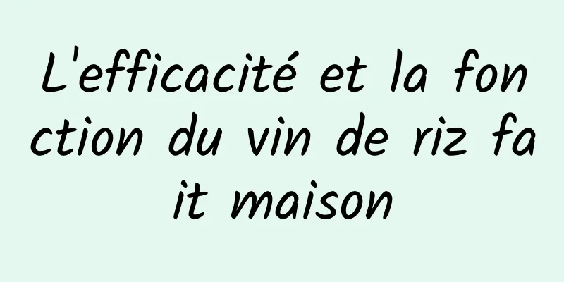 L'efficacité et la fonction du vin de riz fait maison