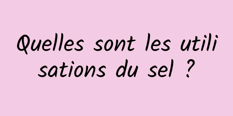 Quelles sont les utilisations du sel ?