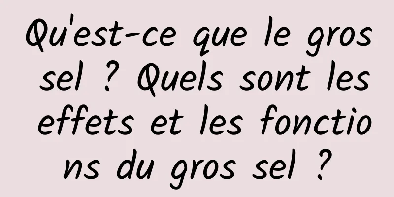 Qu'est-ce que le gros sel ? Quels sont les effets et les fonctions du gros sel ?