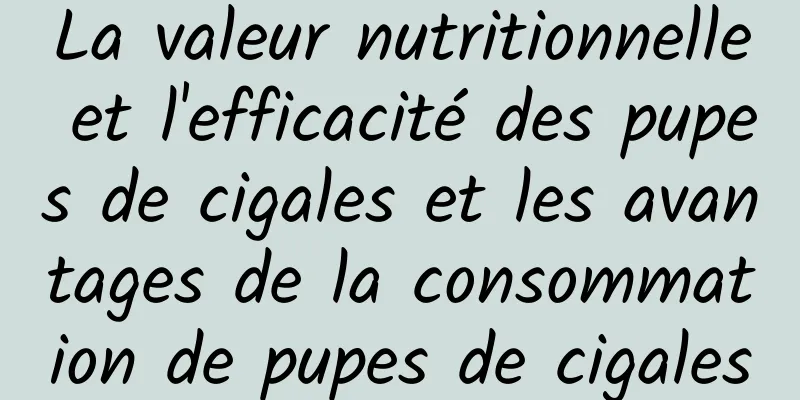 La valeur nutritionnelle et l'efficacité des pupes de cigales et les avantages de la consommation de pupes de cigales