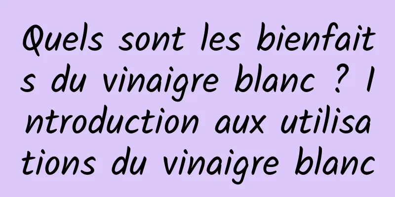 Quels sont les bienfaits du vinaigre blanc ? Introduction aux utilisations du vinaigre blanc