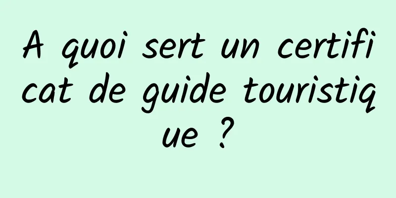 A quoi sert un certificat de guide touristique ?